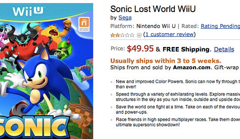 sonic lost world amazon