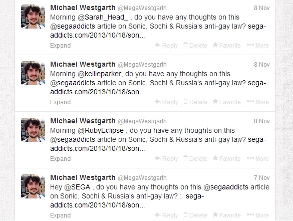 Michael Westgarth Sega Addicts Twitter